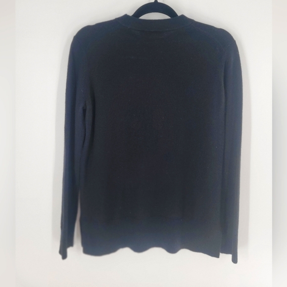 Tory Burch Heart Sequin Patch Sweater Womens S Black 100% Cashmere - Picture 4 of 4